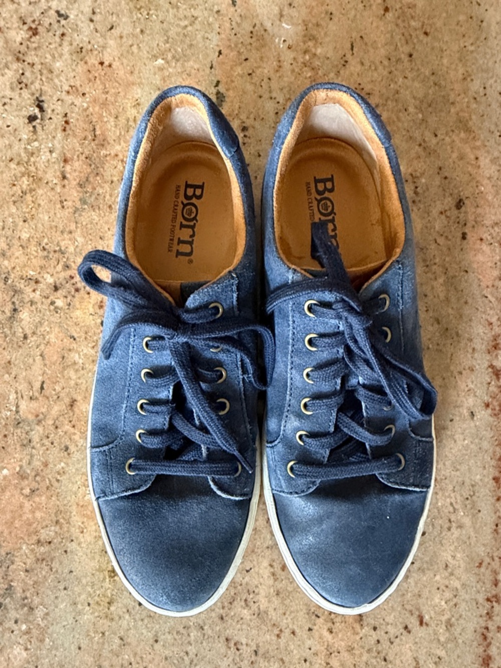 Born Blue Suede Lace-Up Sneakers